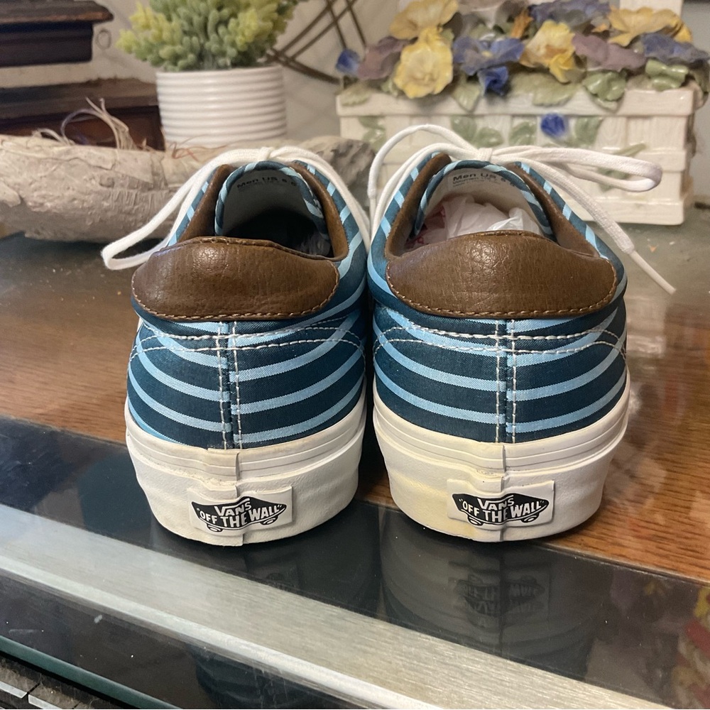 VANS WOMENS ERA 59 BLUE STRIPED SNEAKERS SZ 7 - Picture 6 of 7